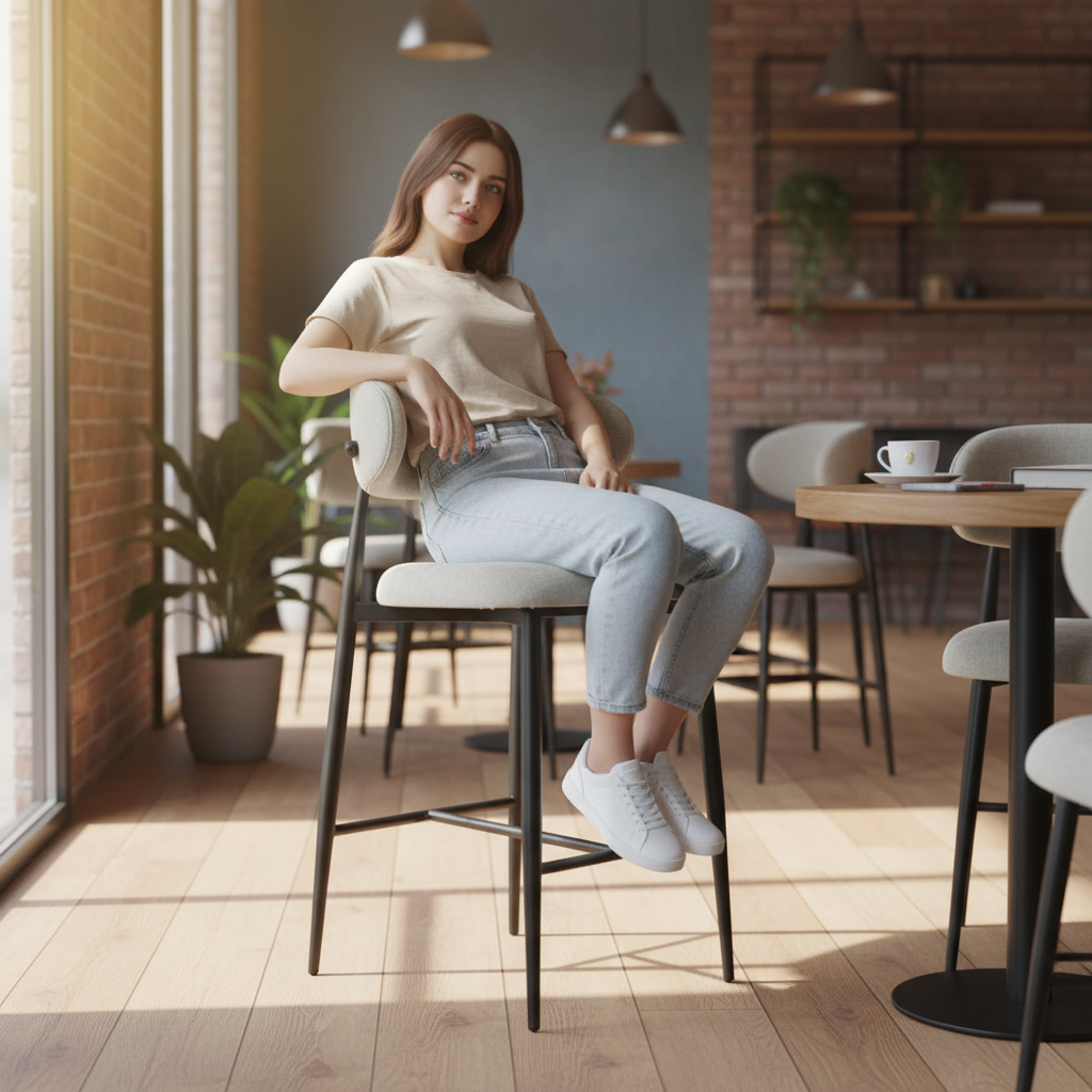 Modern Upholstered Bar Chair - Image 2