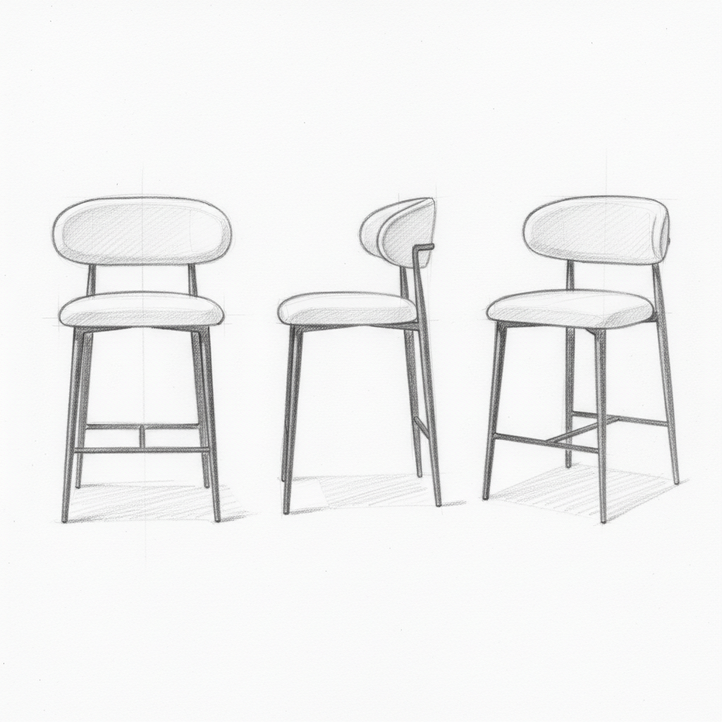 Modern Upholstered Bar Chair - Image 3
