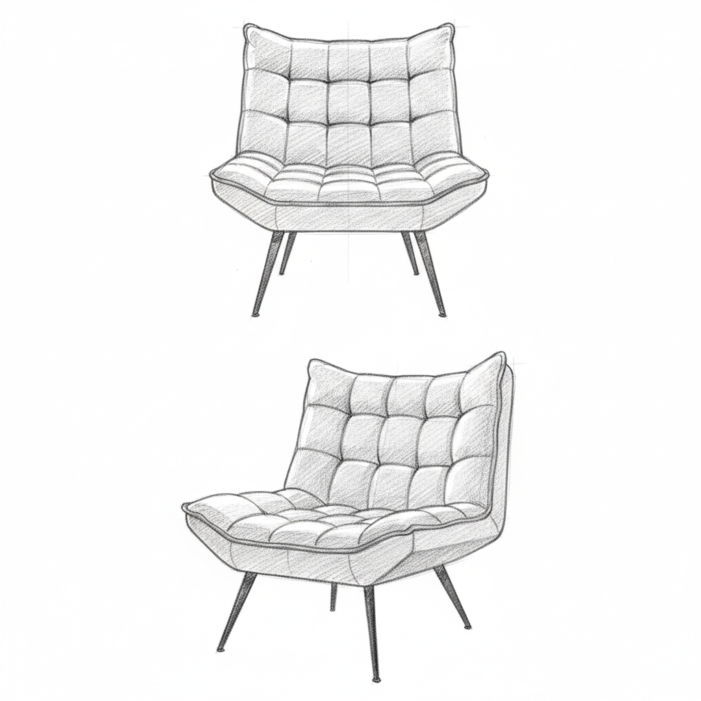 Modern Upholstered Lounge Chair - Image 3