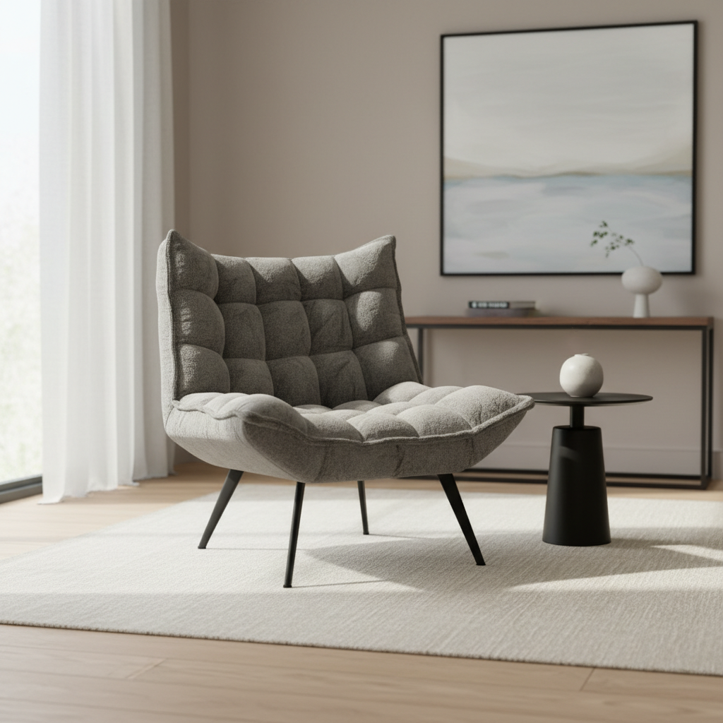 Modern Upholstered Lounge Chair - Image 4