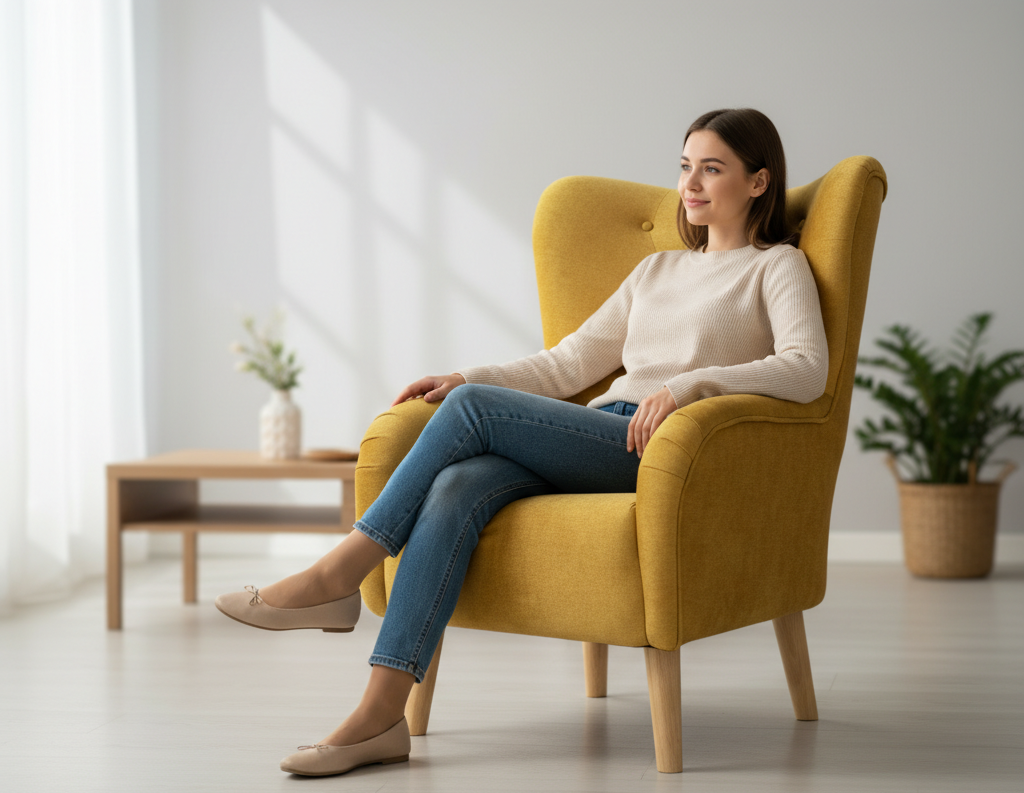 Modern Upholstered Lounge Chair - Image 4