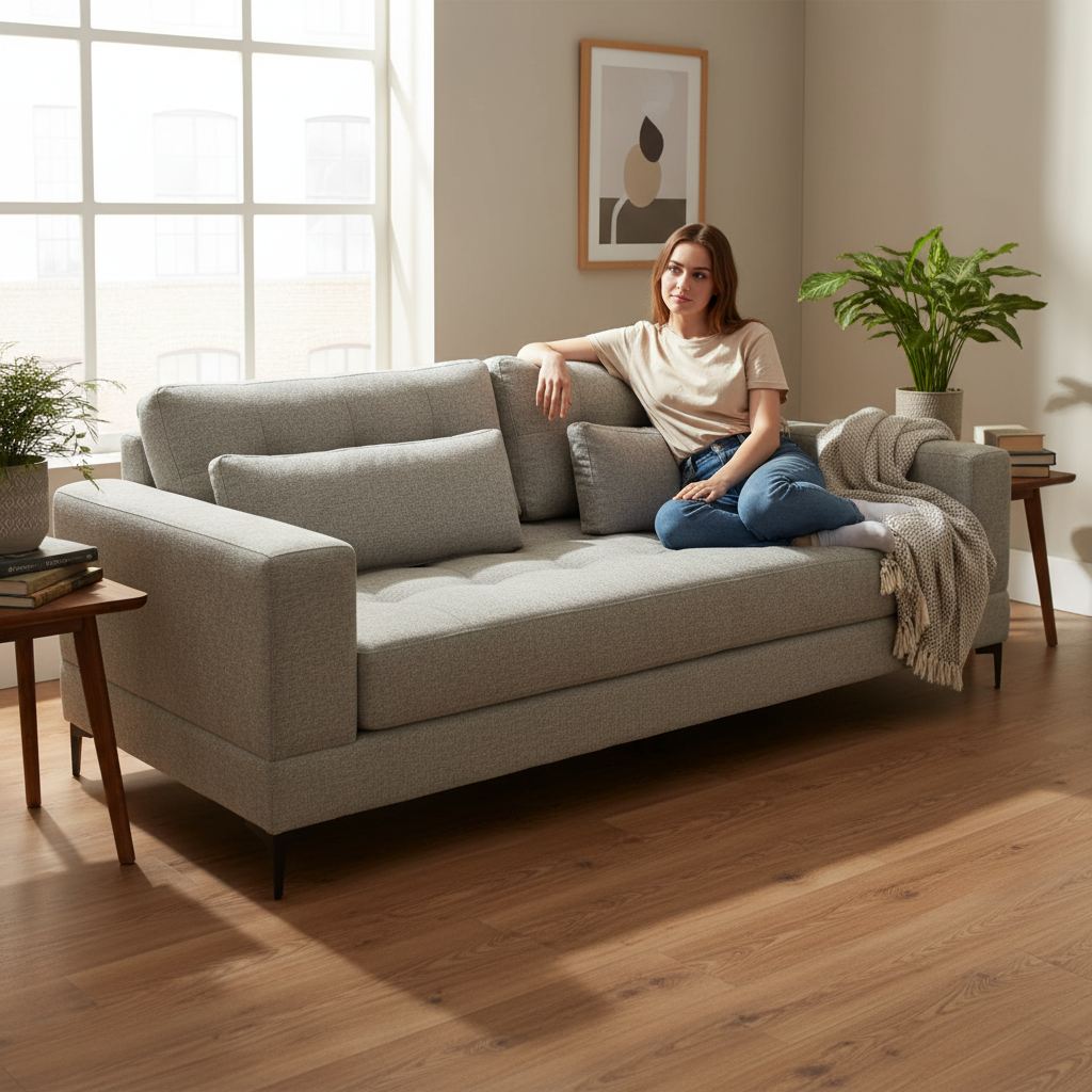 Contemporary Tailored Straight Sofa - Image 4