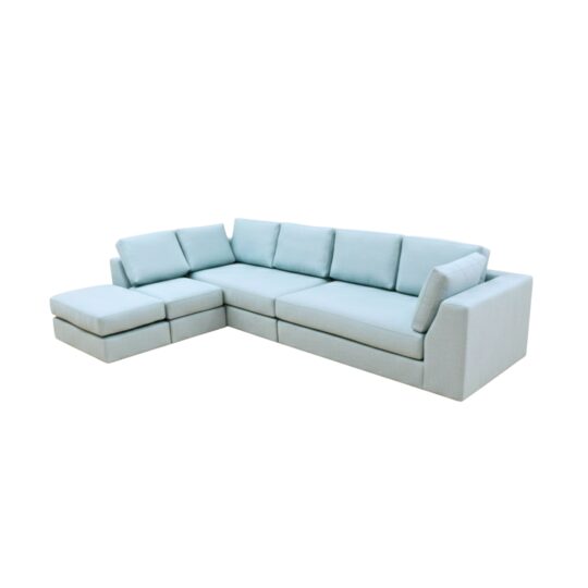 Sky Blue Modular L-Shape Sectional