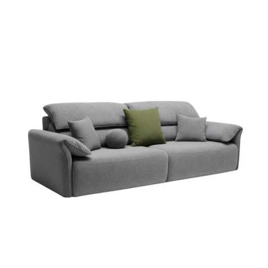 Sculptural Curved Sofa with Contrast Piping