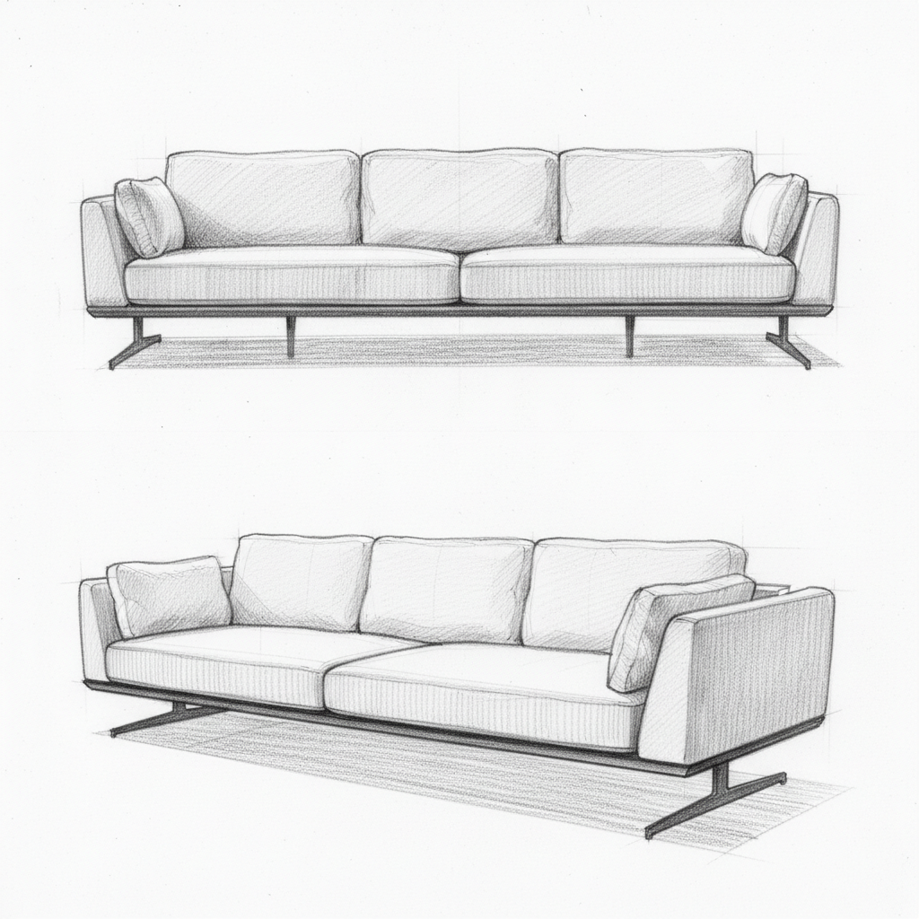 Sleek Modern Linear Sofa - Image 4
