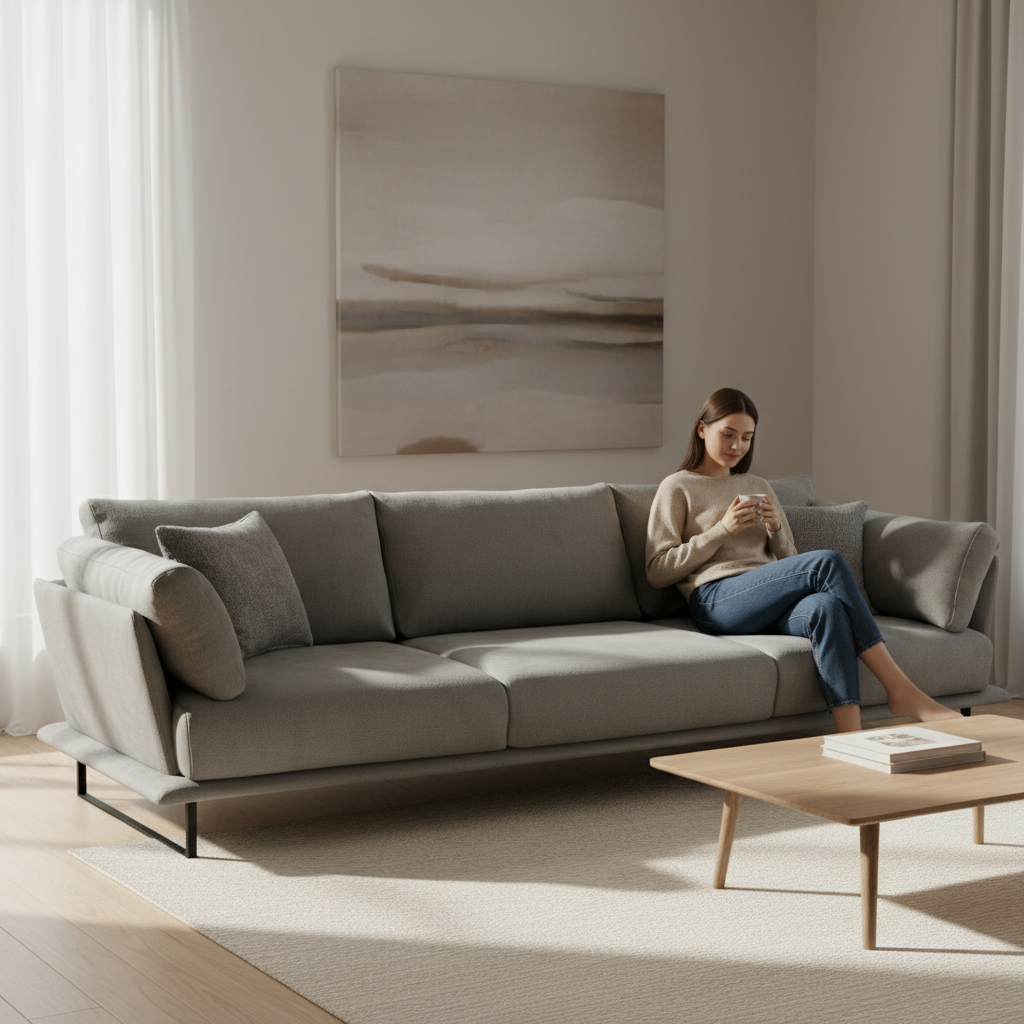 Minimalist Urban Three-Seater Sofa - Image 3