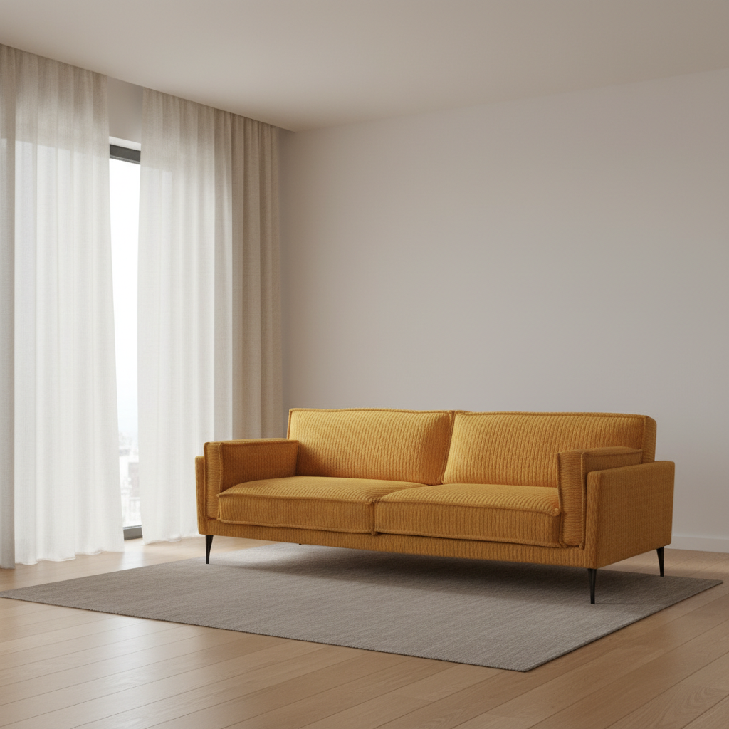 Mid-Century Modern Textured Sofa - Image 3