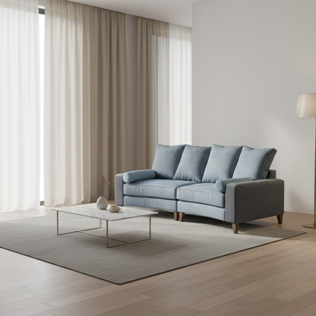 Curved Mid-Century Modern Sofa - Image 3