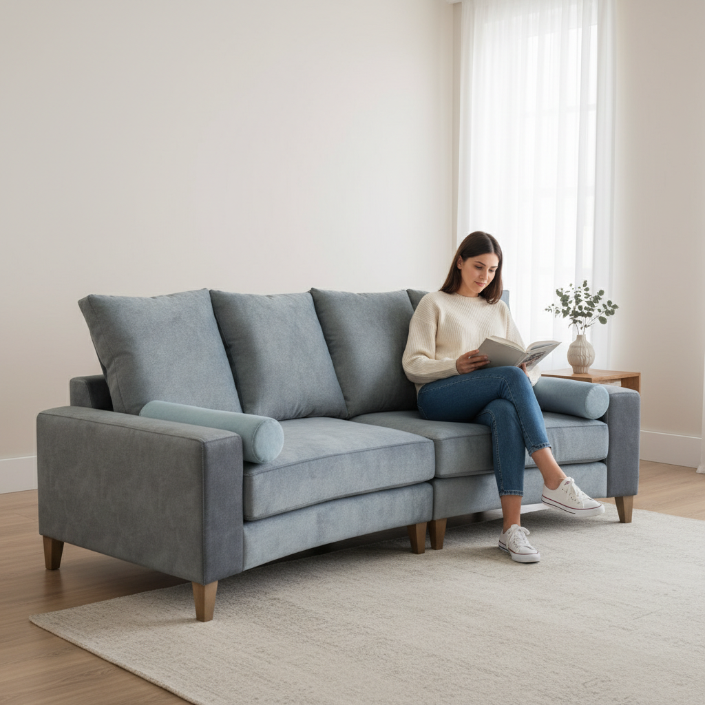 Curved Mid-Century Modern Sofa - Image 2